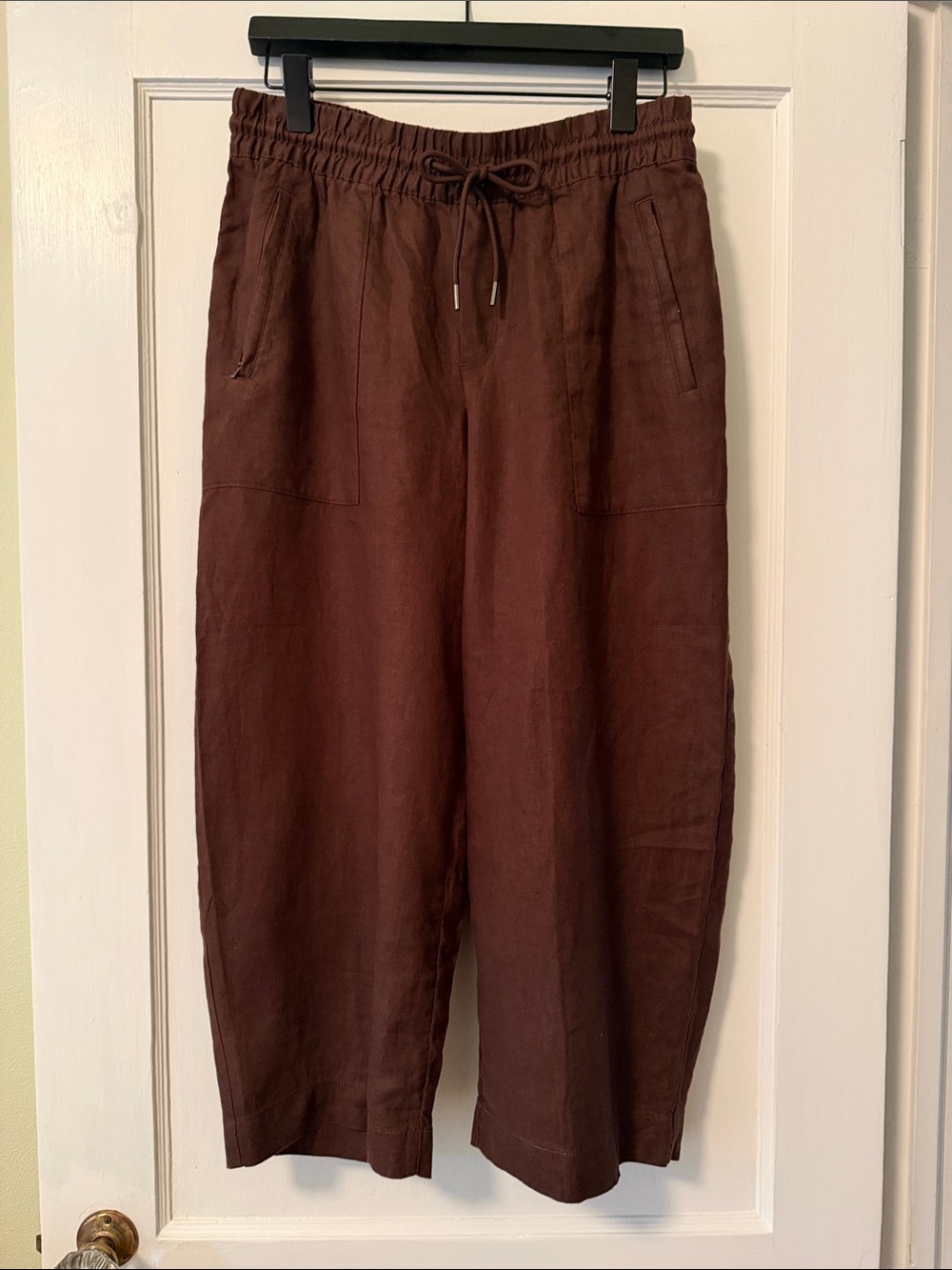 Athleta Retreat Linen Easy Barrel Crop Pant, SP